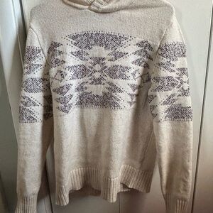 Men's Cream and Purple Patterned knit Sweater